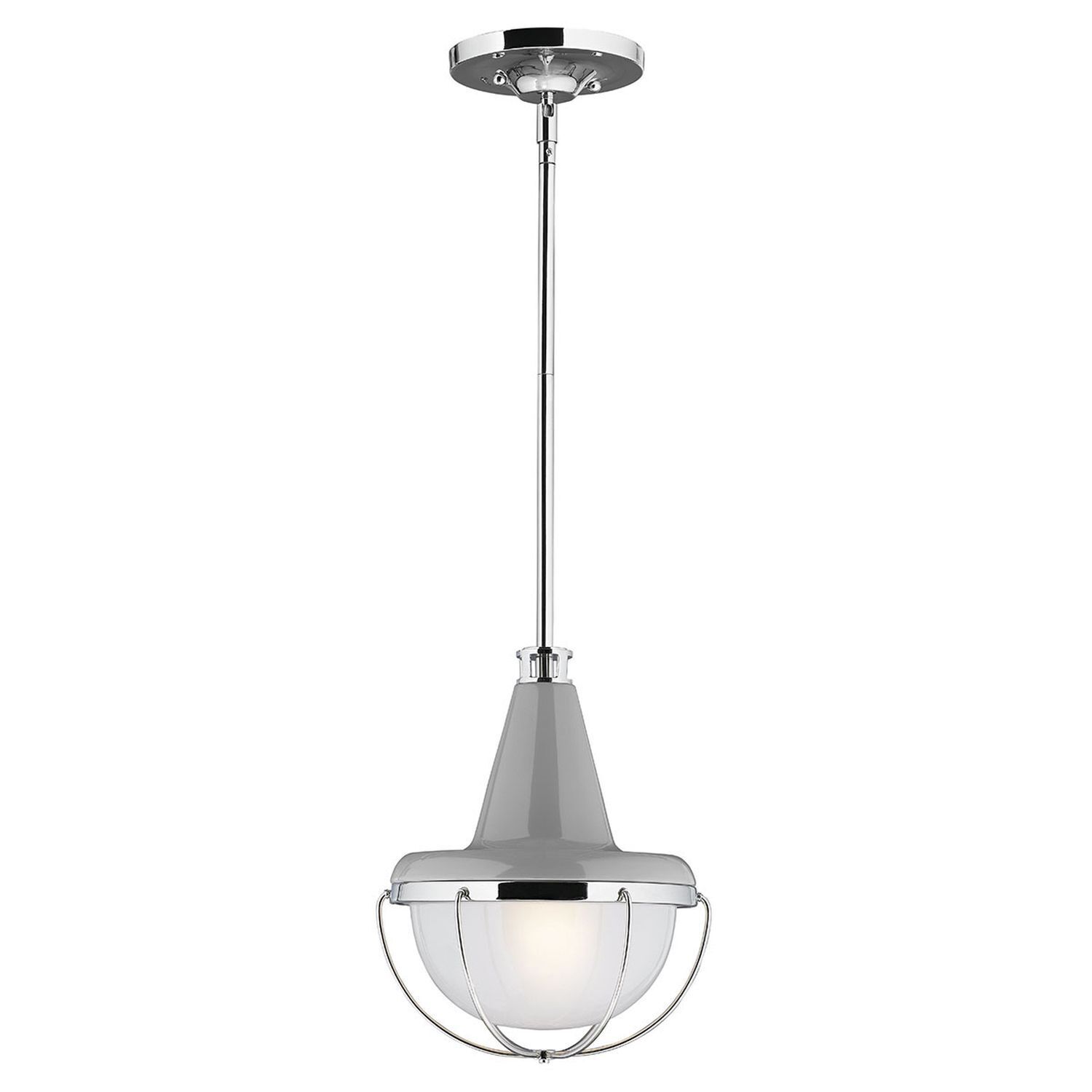 Deckenlampe Glas Metall Industrial in Nickel E27 Ø23cm