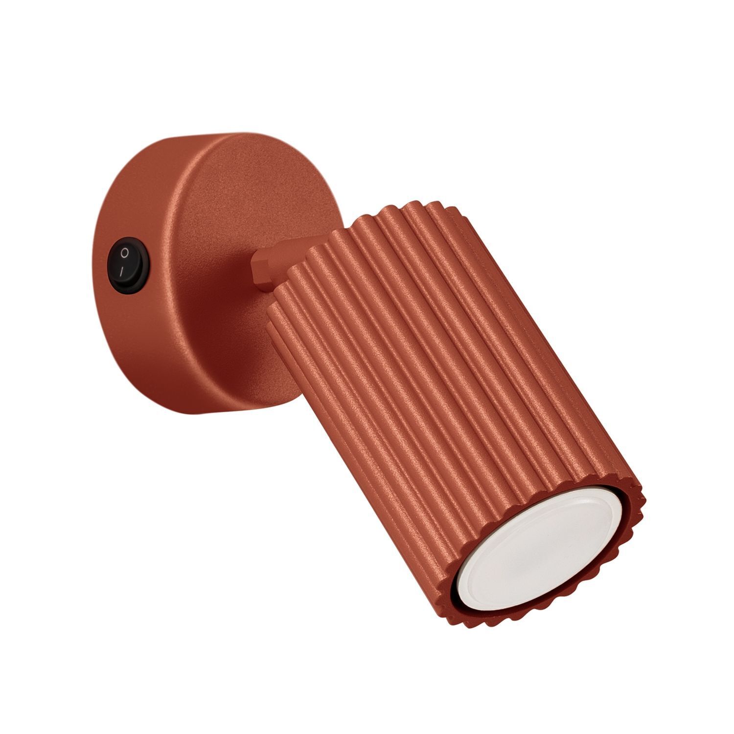 Wandleuchte mit Schalter Rot GU10 B:8 cm Alu schwenkbar Beleuchtung, Lampe, Rauchrohr