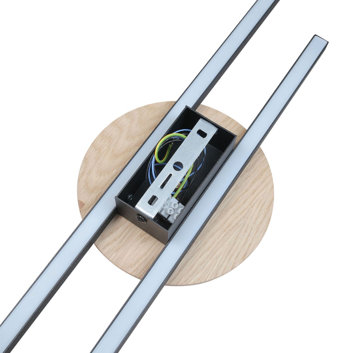 LED Wandlampe indirekt 3000 K Schwarz Natur Metall Holz Modern