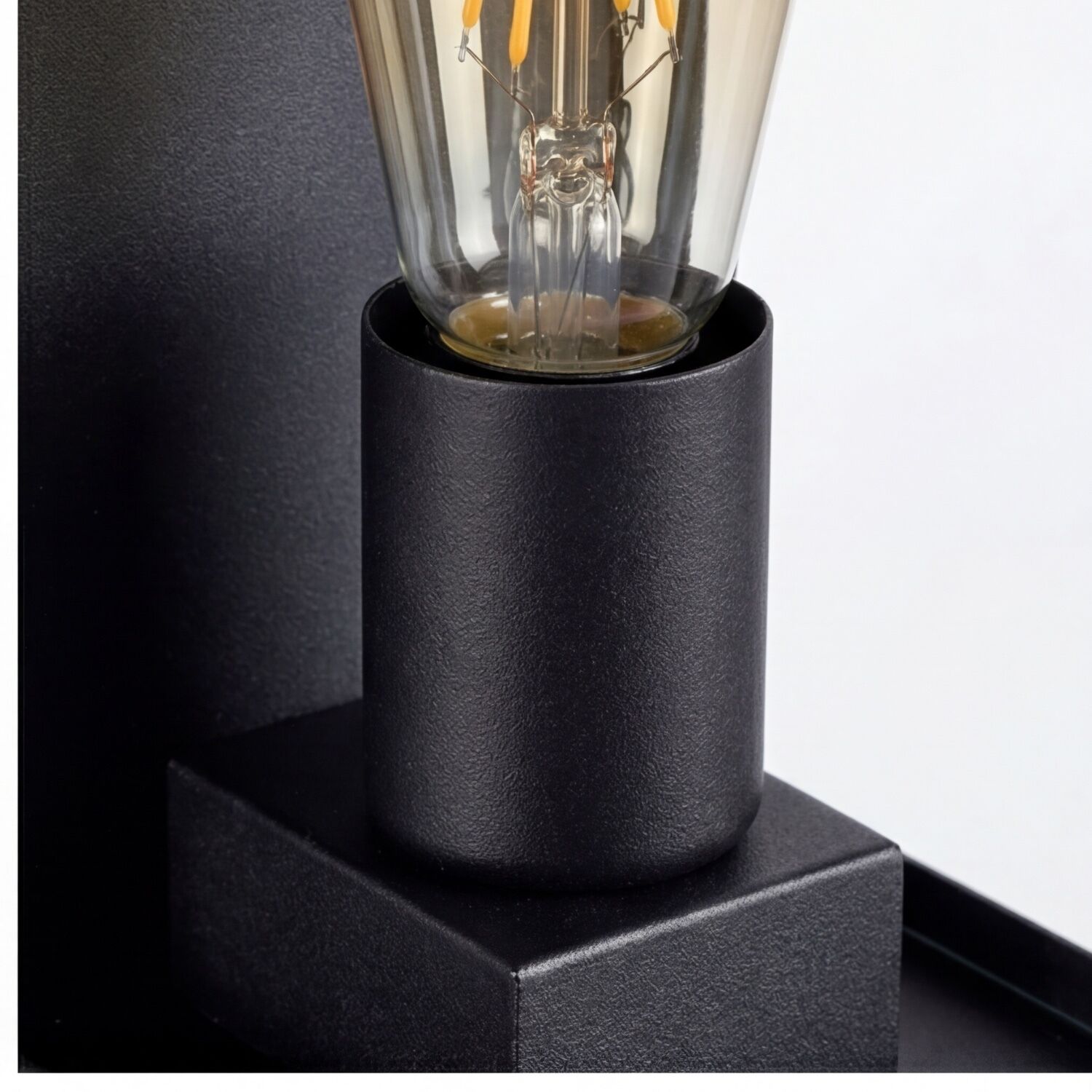 Arbeitsleuchte, Lampenfassung, Black Matte, Standleuchte, Glaskopf