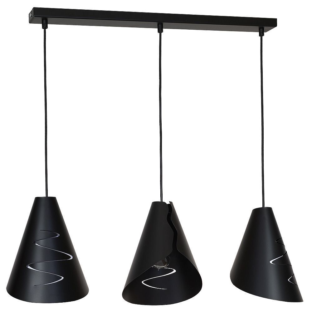 Trendy Hängeleuchte ALANA in Schwarz 3-flmg Lampe