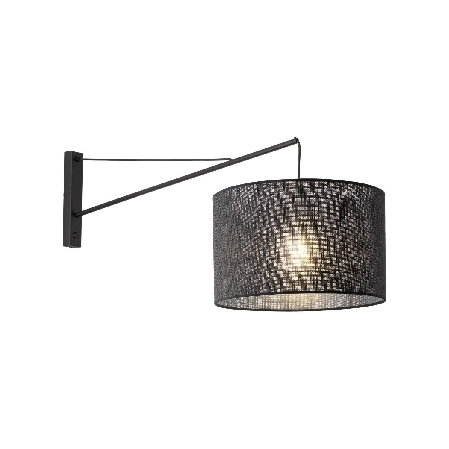 Wandlampe groß T: 1 m B: 38 cm XXL Schwarz E27 Metall Stoff