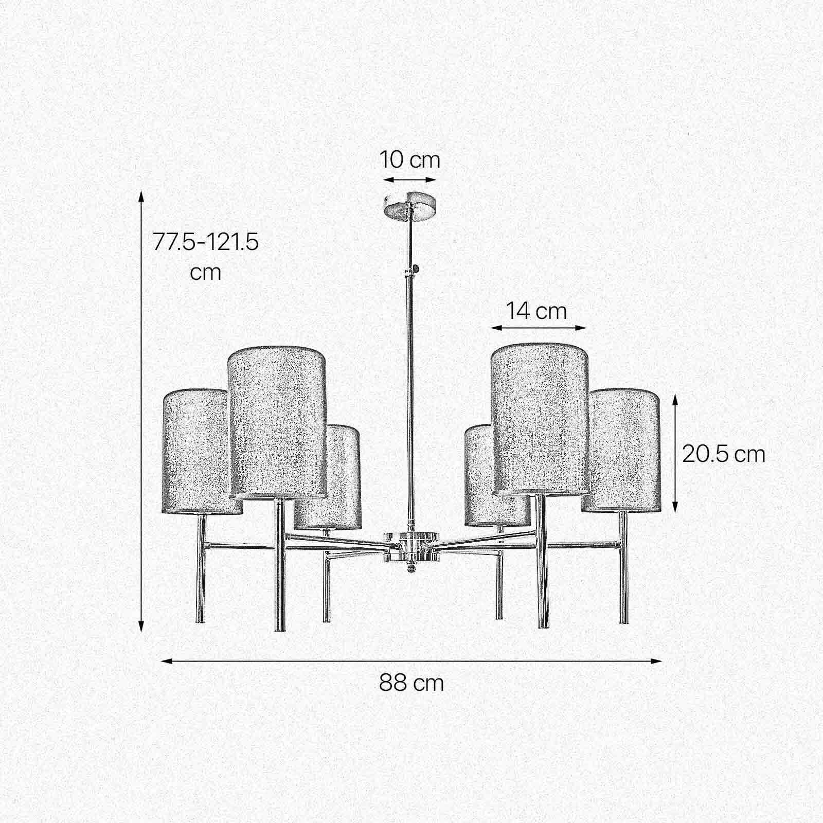 Kronleuchter mit Schirm Ø 88 cm Messing Stoff SOFIS