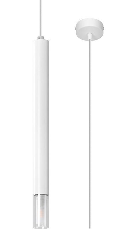 Hängelampe schmal Ø 4 cm Metall Glas G9 Zylinder Modern