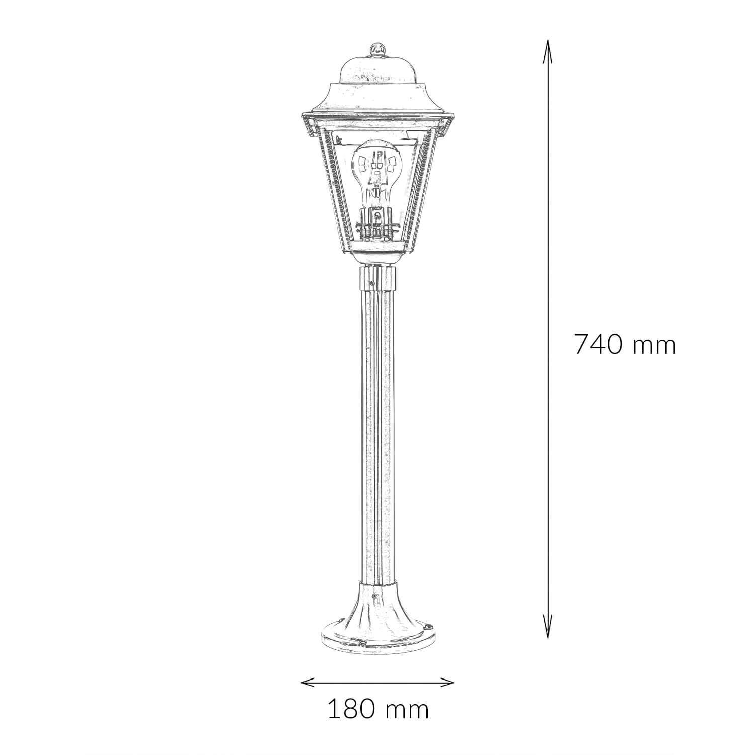 Standleuchte Messing H:74cm außen Antik Garten