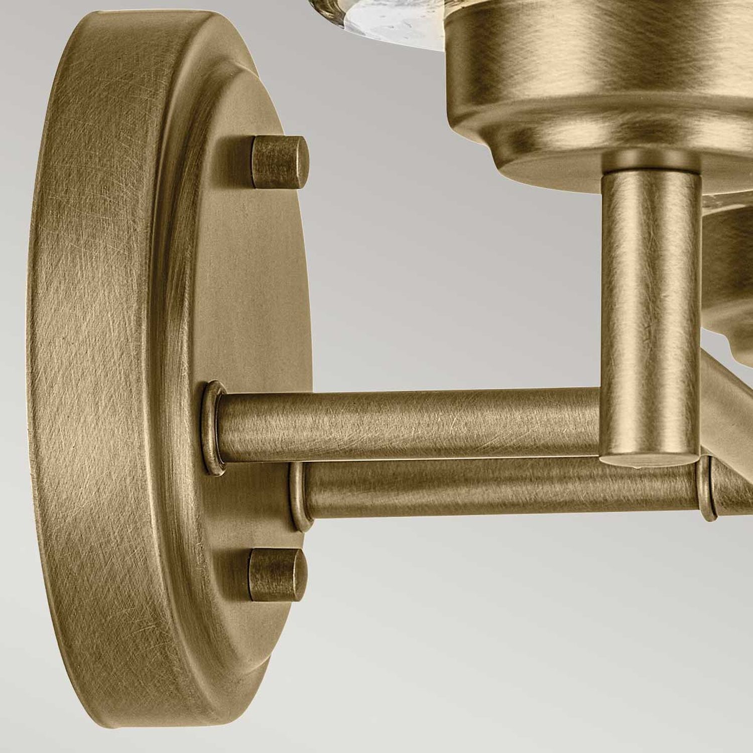 Wandlampe Metall Glas 32,6 cm breit in Messing E27 2-flammig Bronze