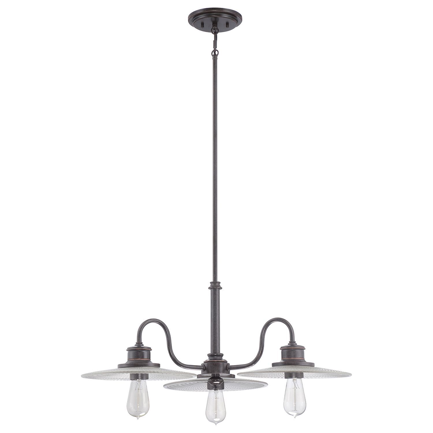 Hängelampe Metall Glas 3-flammig Esszimmer ALNILLA