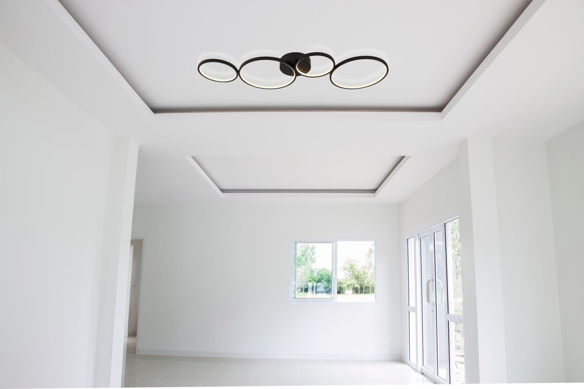 LED Deckenleuchte 3000 K B: 98 cm dimmbar Schwarz Weiß