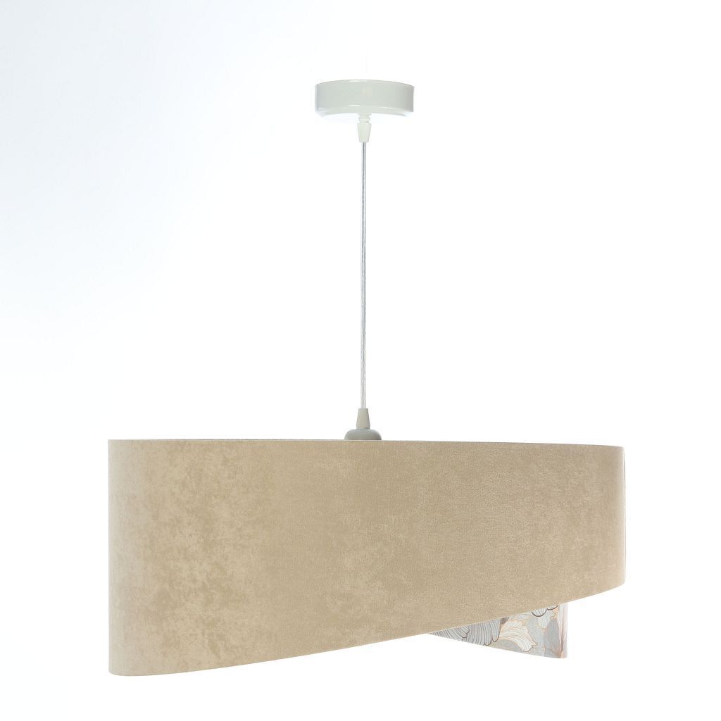 Hängeleuchte rund D: 50 cm E27 Stoff Velours Optik