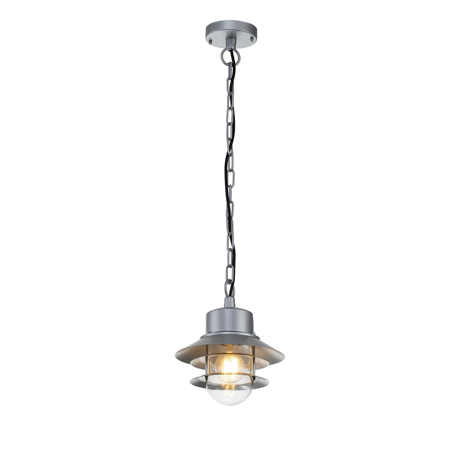 Außenlampe Edelstahl E27 IP44 in Silber Maritim