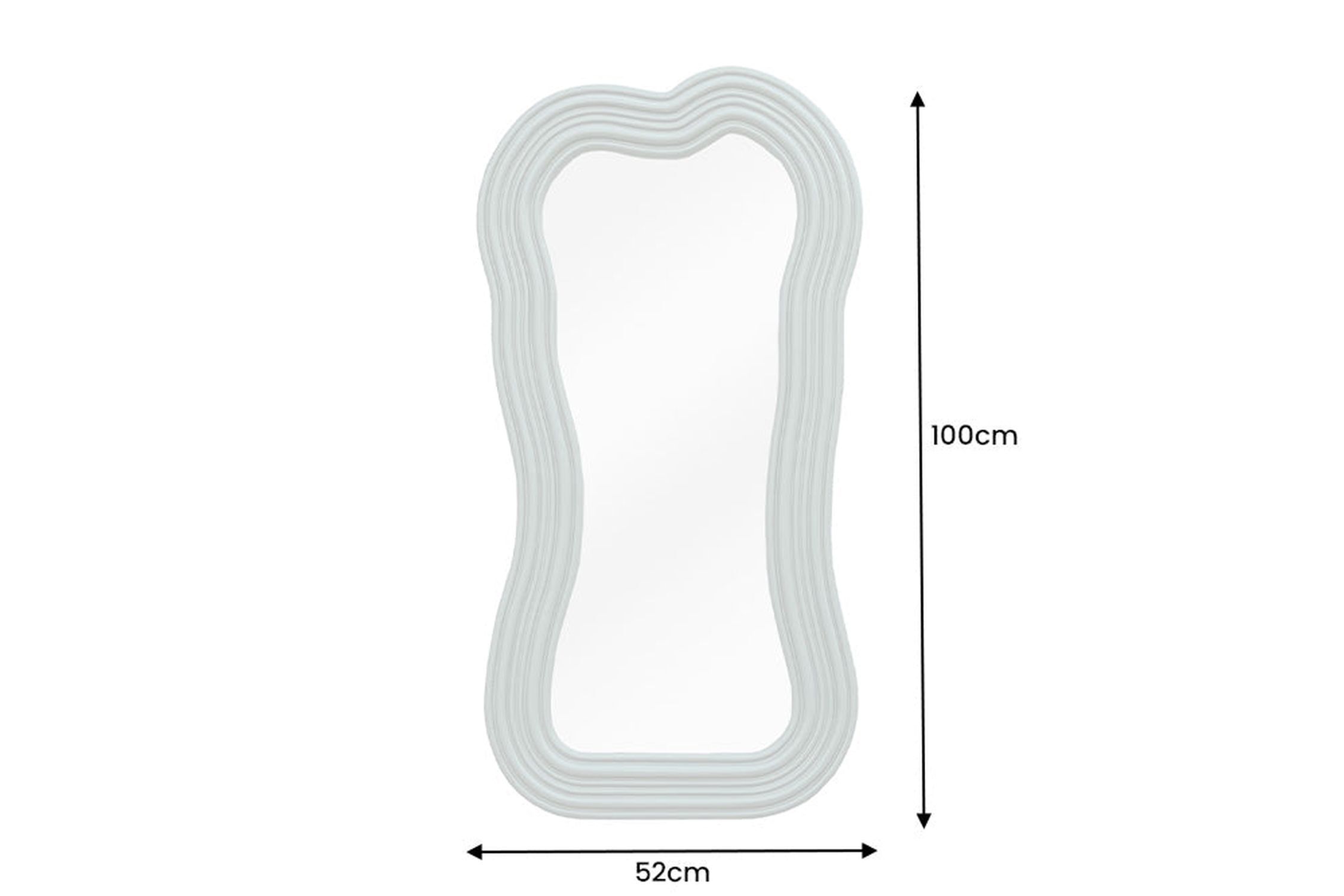 Wand Spiegel groß H: 100 cm asymmetrischer Rahmen Grün Spiegel