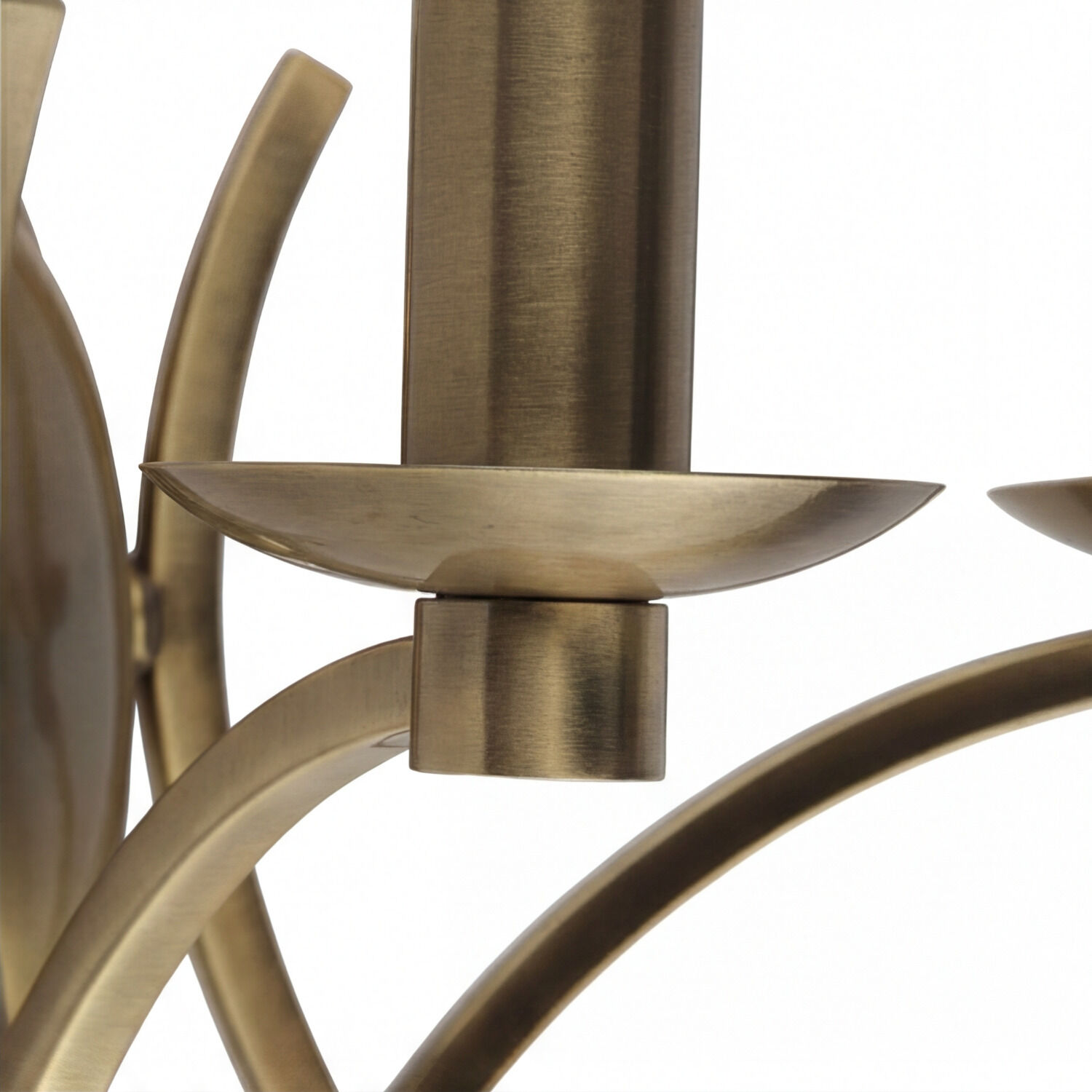 Wandlampe mit Schalter E14 in Messing Antik 2-flammig Chandelier, Messing, Metall, Kerzenhalter, Gehende Kurven