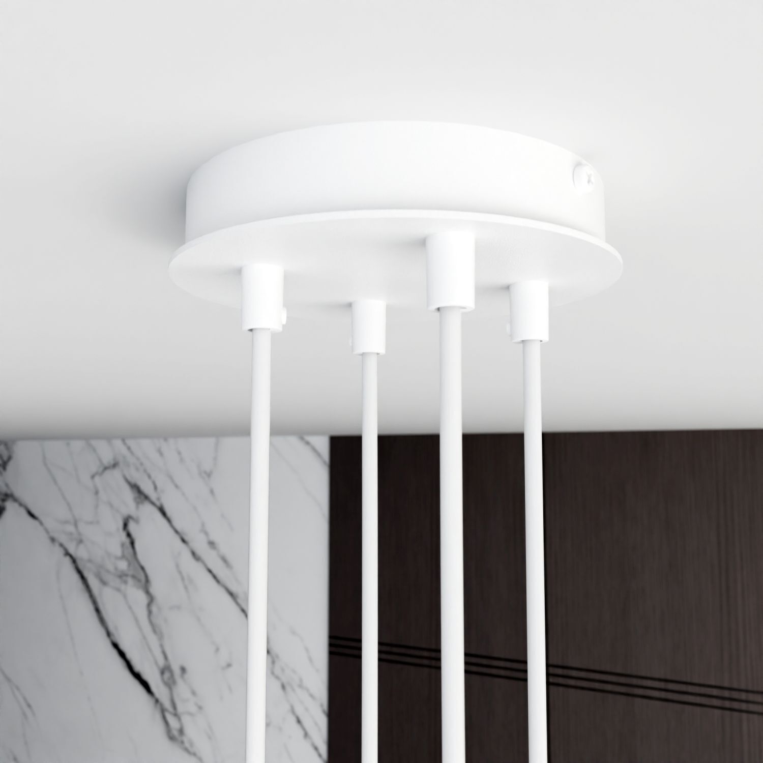 Hängeleuchte Weiß B: 70 cm Metall verstellbar GX53 4-flammig