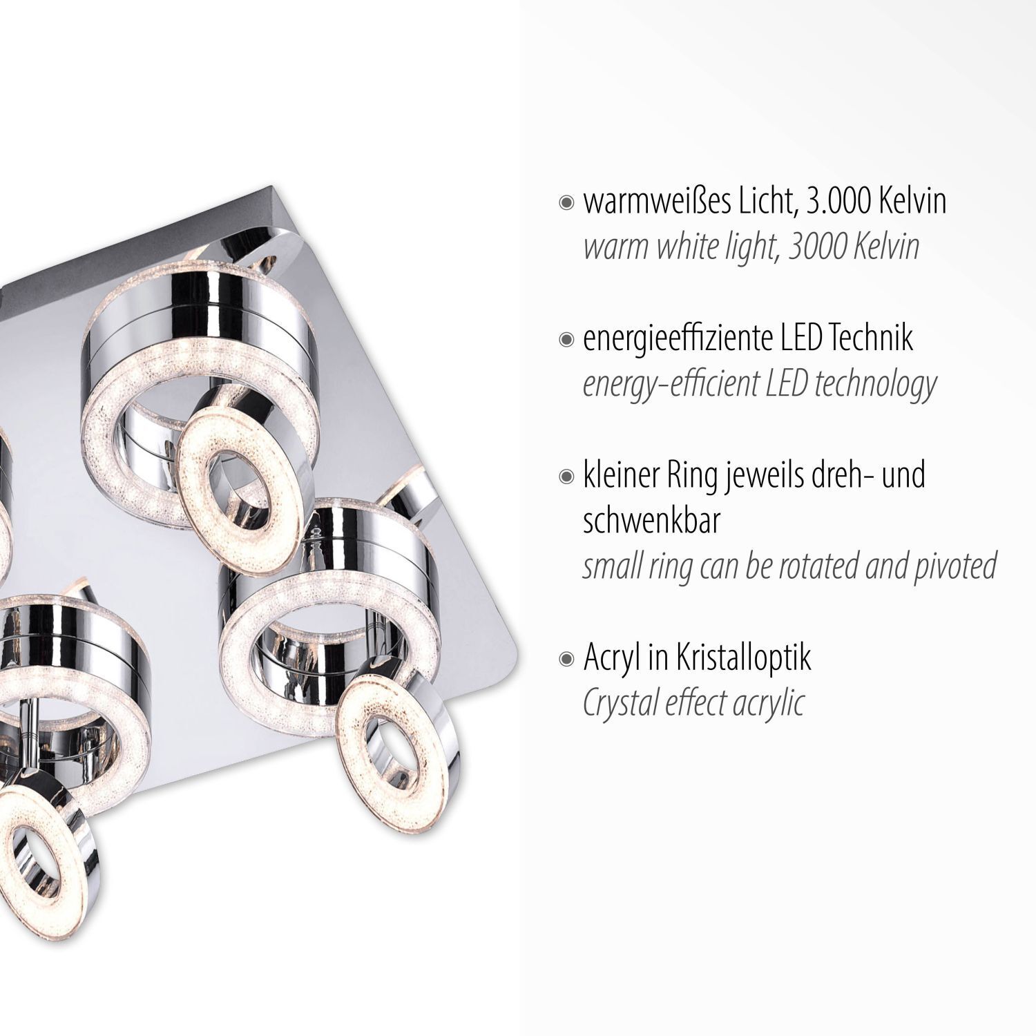 Flexibler LED Deckenspot Metall L:40 cm 3000 K 270 lm Maschine, Sprach, Rad, Klebeband