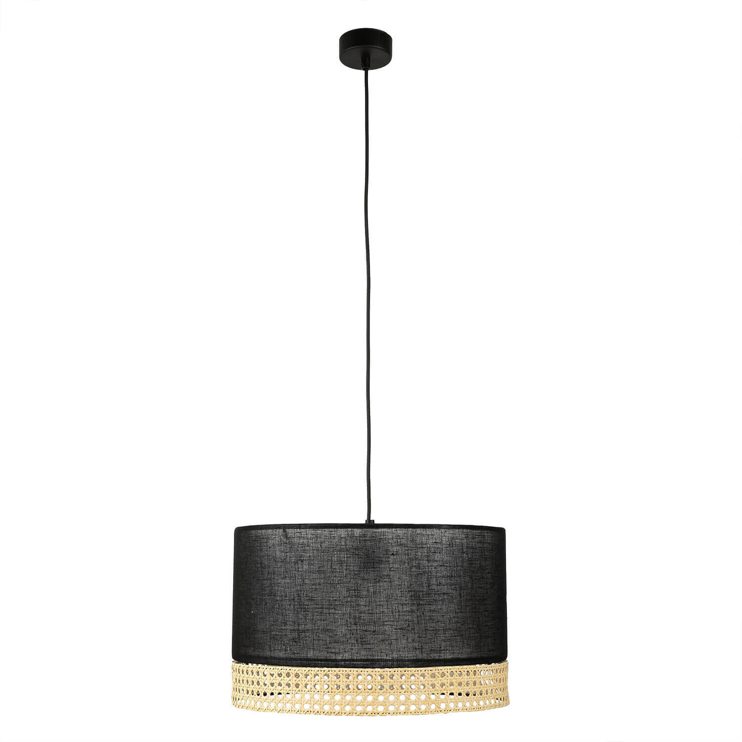 Hängelampe Stoff Metall E27 in Schwarz Braun Lampe, Kronleuchter