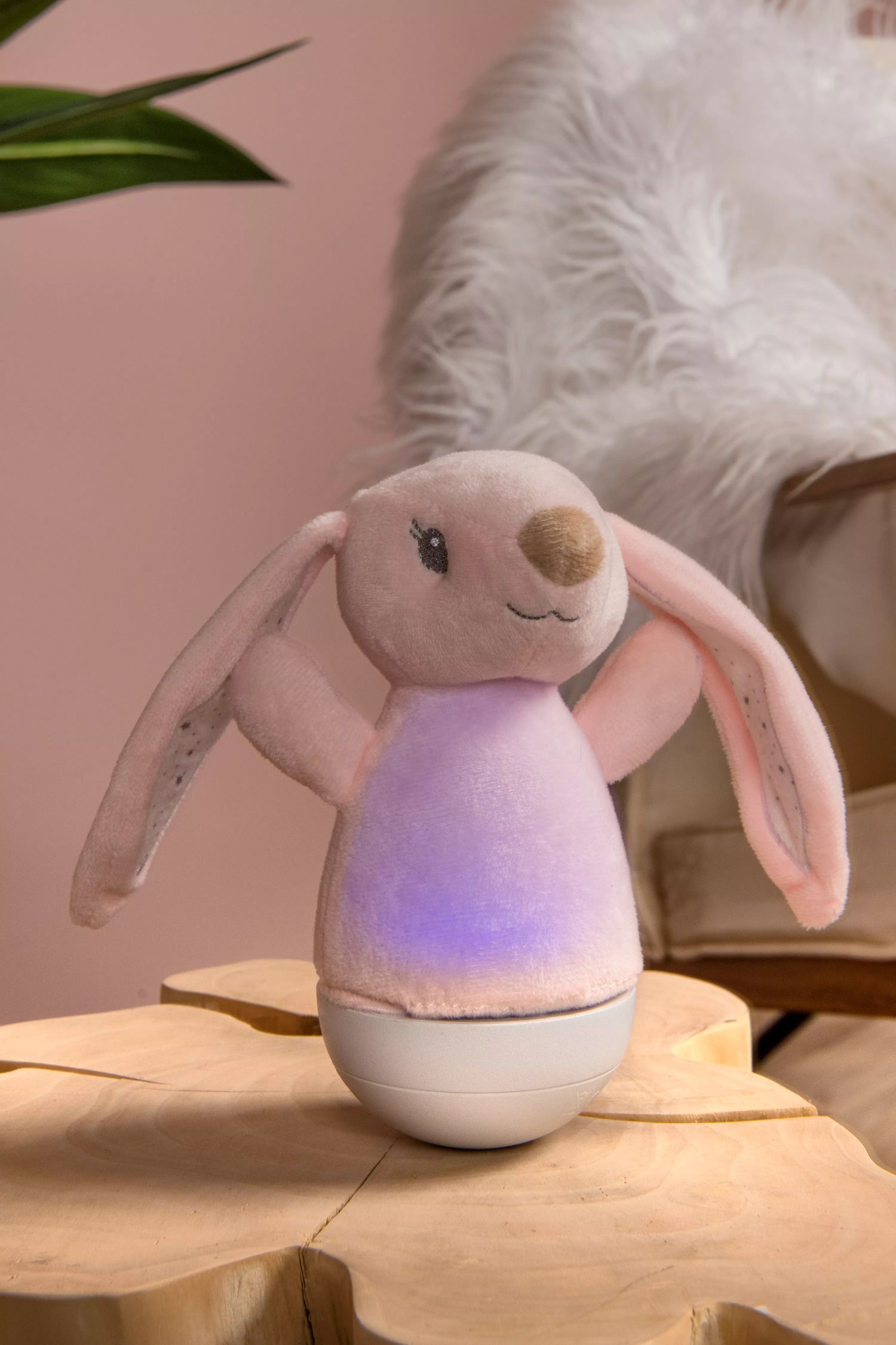 LED Kinderlampe Häschen Pink 2700 K Musik Batterien