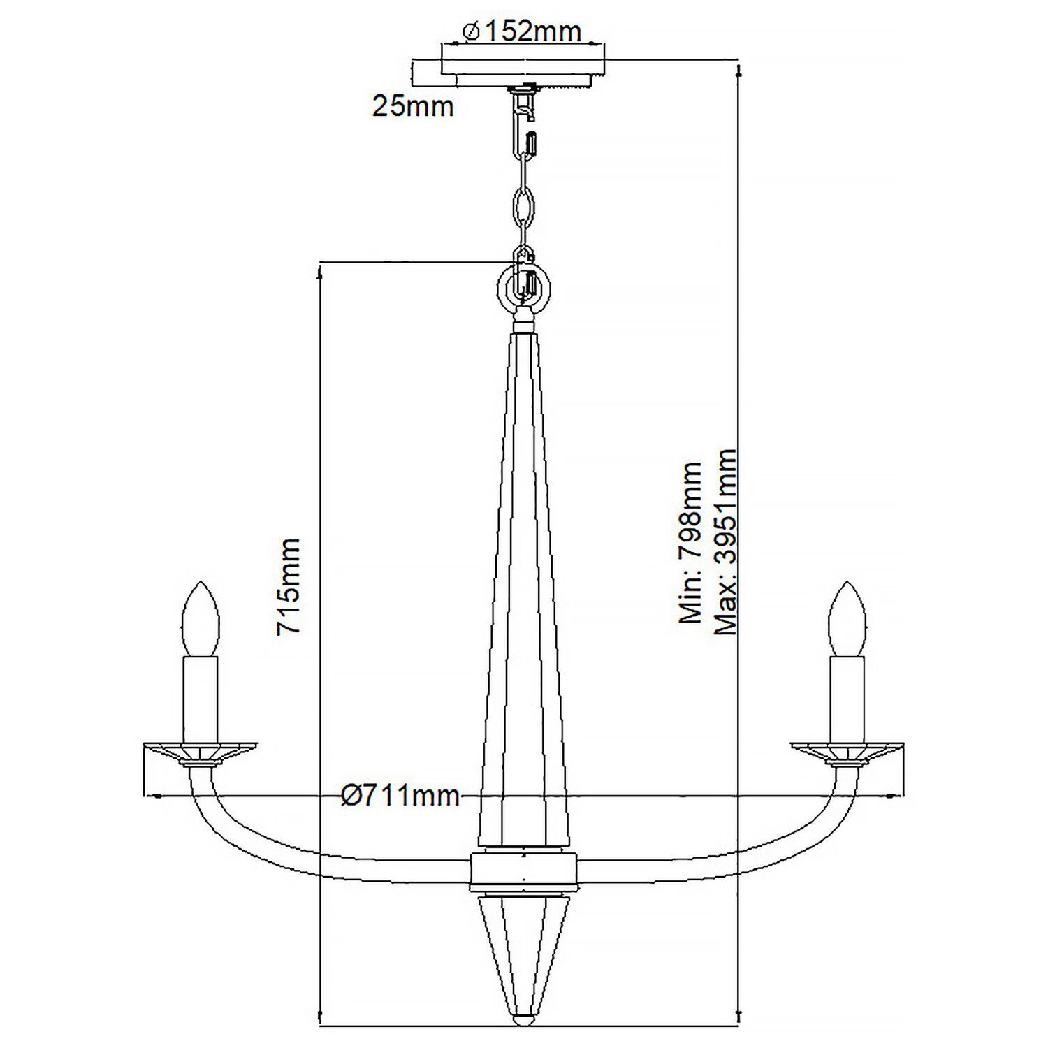 Kronleuchter Kristall Metall 71,1 cm breit E14 Modern