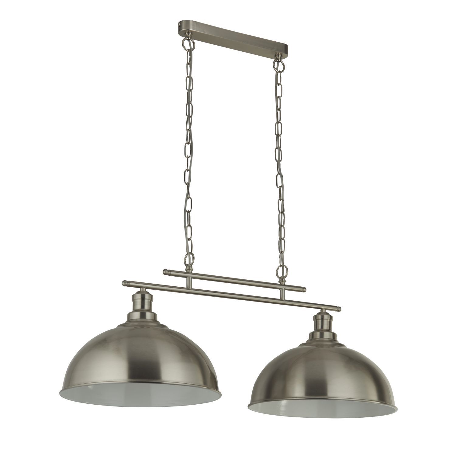Hängeleuchte Metall B: 81,5 cm in Silber 2-flammig E27