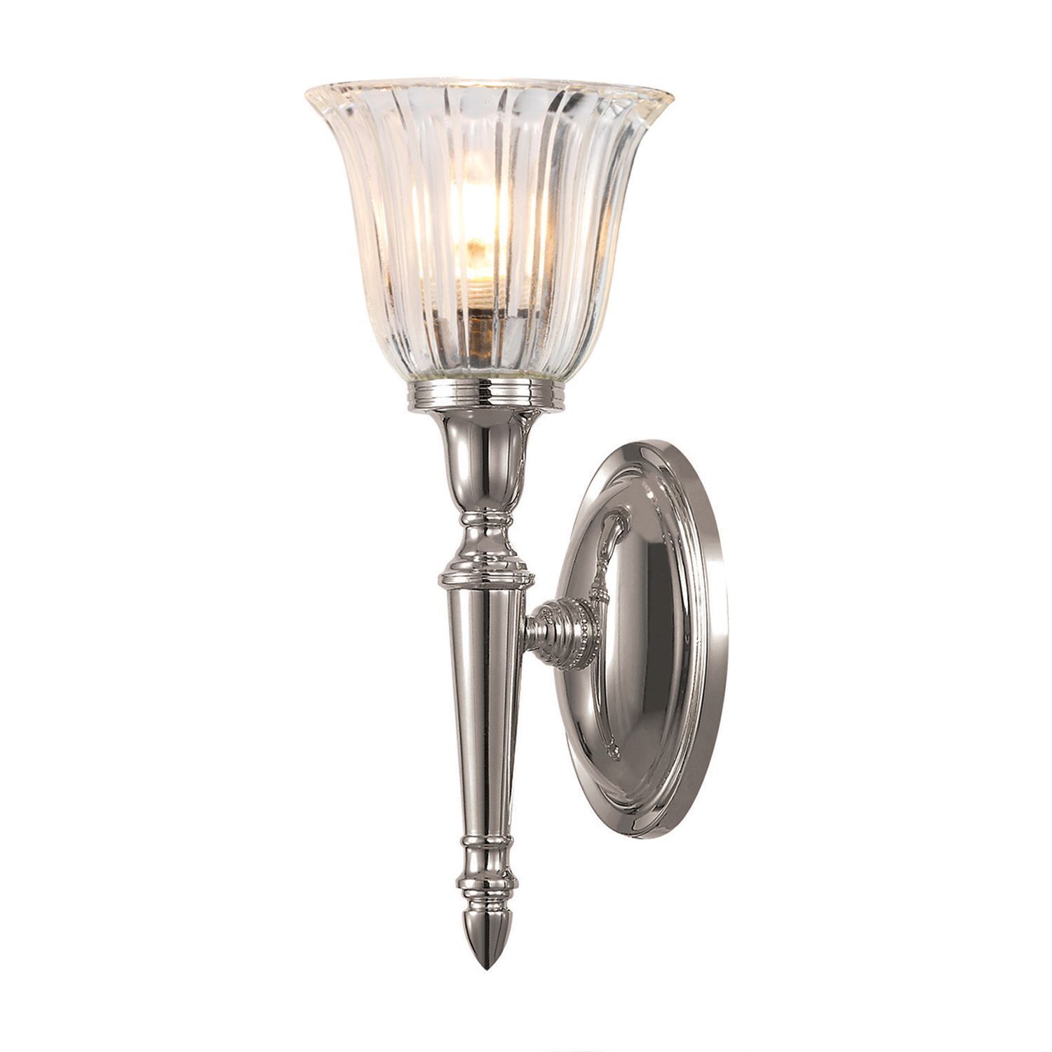 LED Messinglampe Badezimmer in Nickel IP44 rostfrei