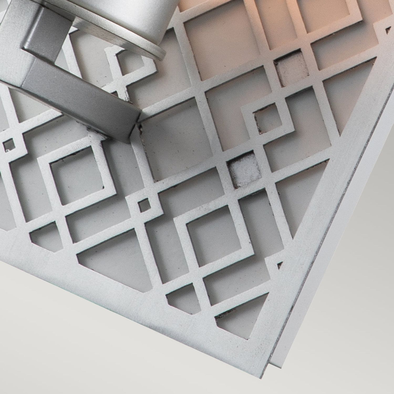 Wandlampe Bad IP44 H: 34,3 cm in Silber Weiß E27 Glas Metall