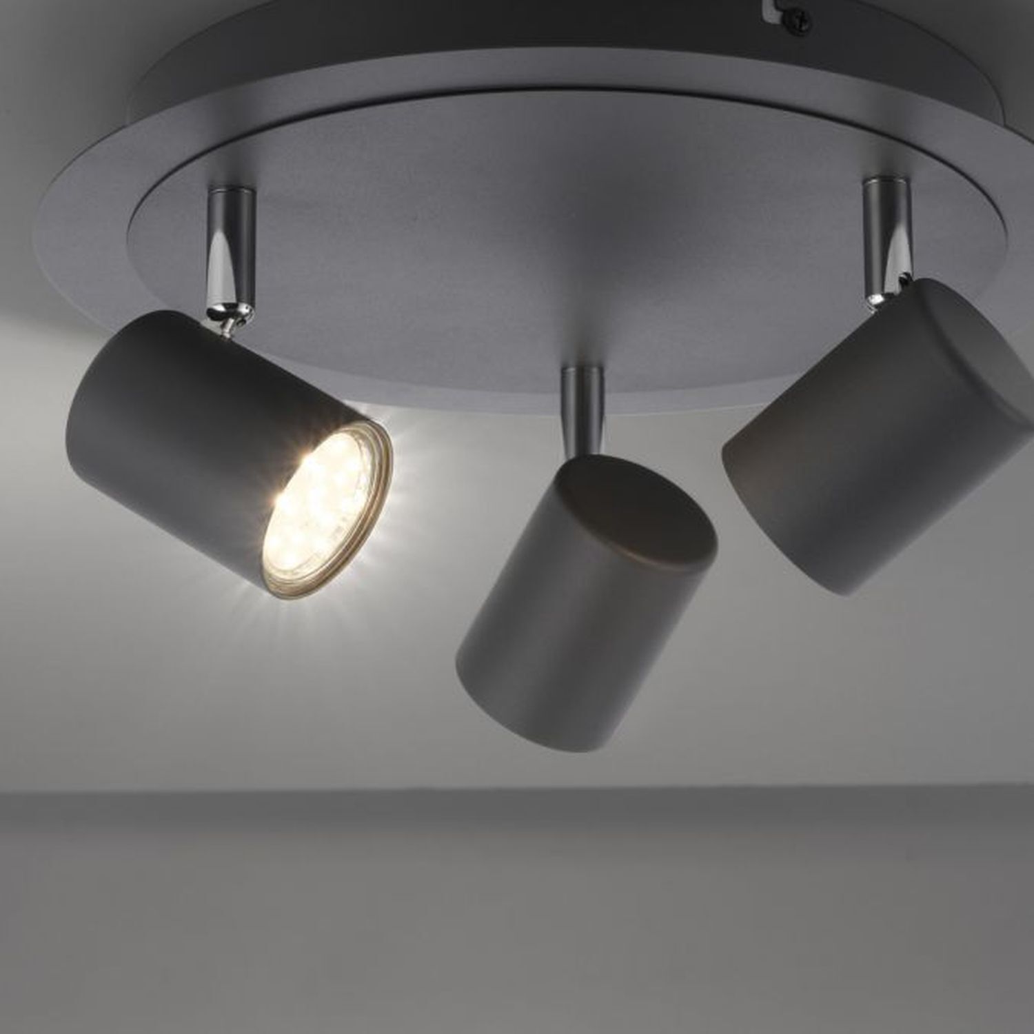 Verstellbarer Deckenspot Metall Schwarz GU10 Ø35 cm Beleuchtung, Deckenleuchte, Lampe