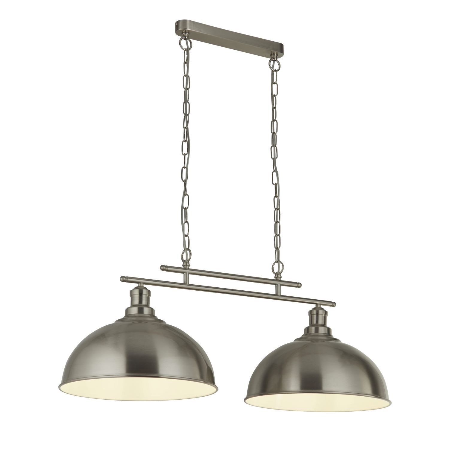 Hängeleuchte Metall B: 81,5 cm in Silber 2-flammig E27