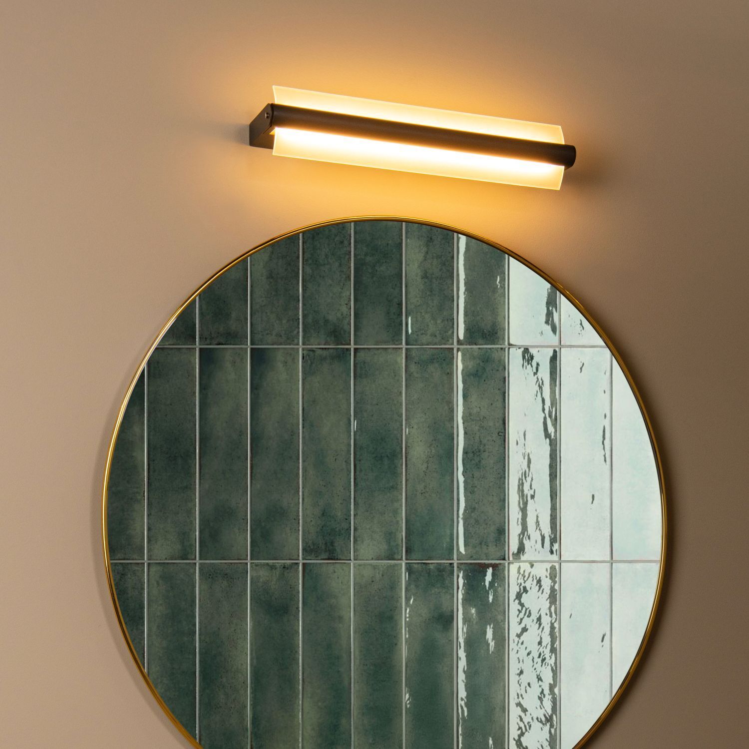 LED Wandleuchte Schwarz 3000 K IP44 L:45 cm edel