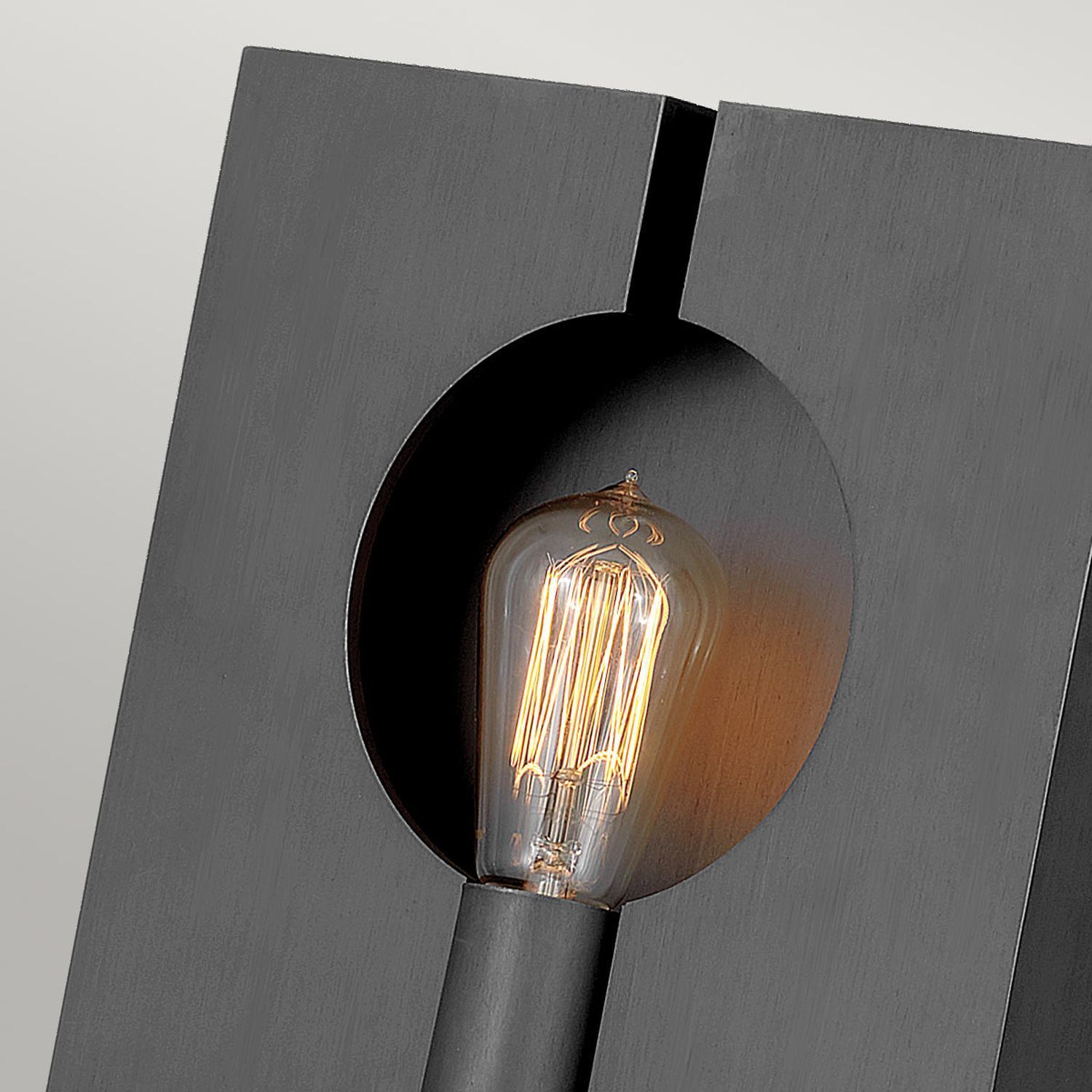 Wandleuchte Metall Graphit H: 26,6 cm klein E27 eckig Modern