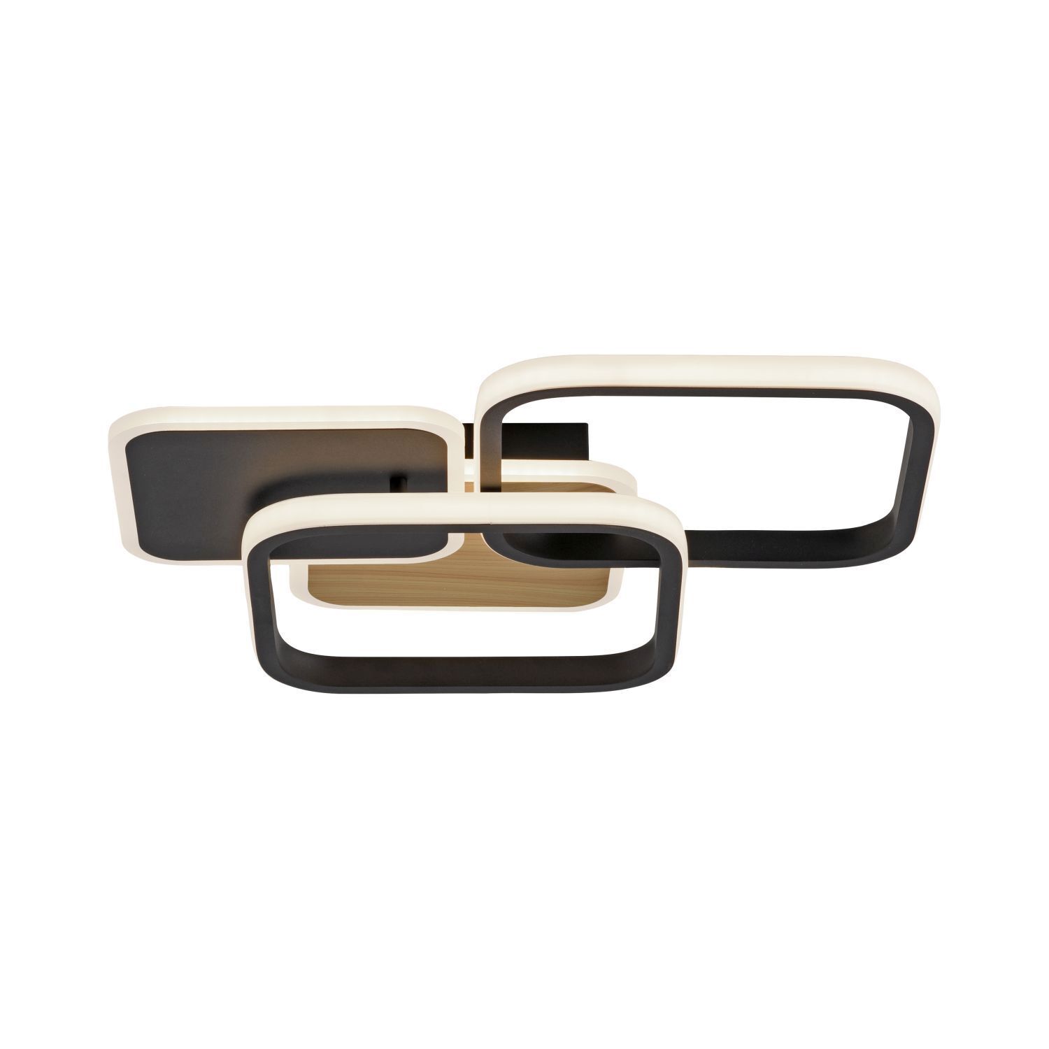 LED Deckenlampe Metall L:46 cm 36 W Schwarz Natur