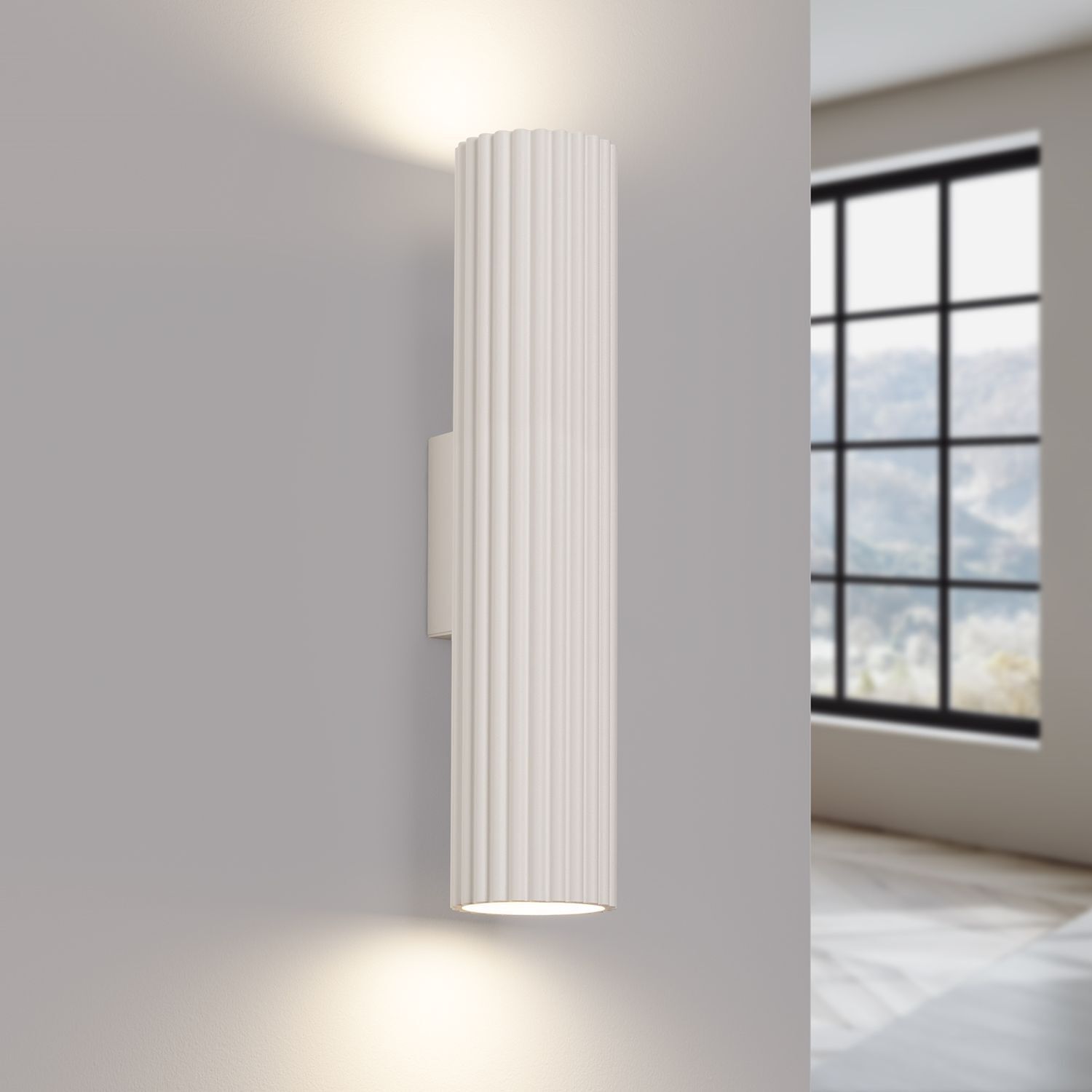 Up Down Wandlampe H: 30 cm Creme GU10 2-flammig länglich