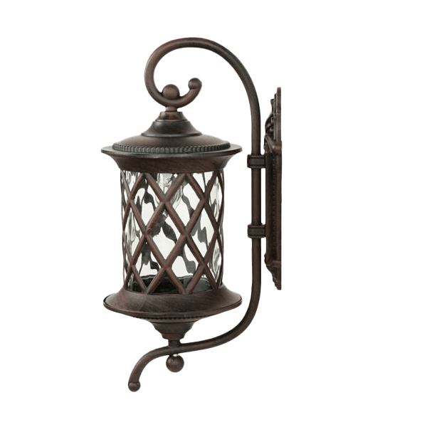 Laterne, Außenleuchte, Wandlampe, Rostfarbe, Glasfenster