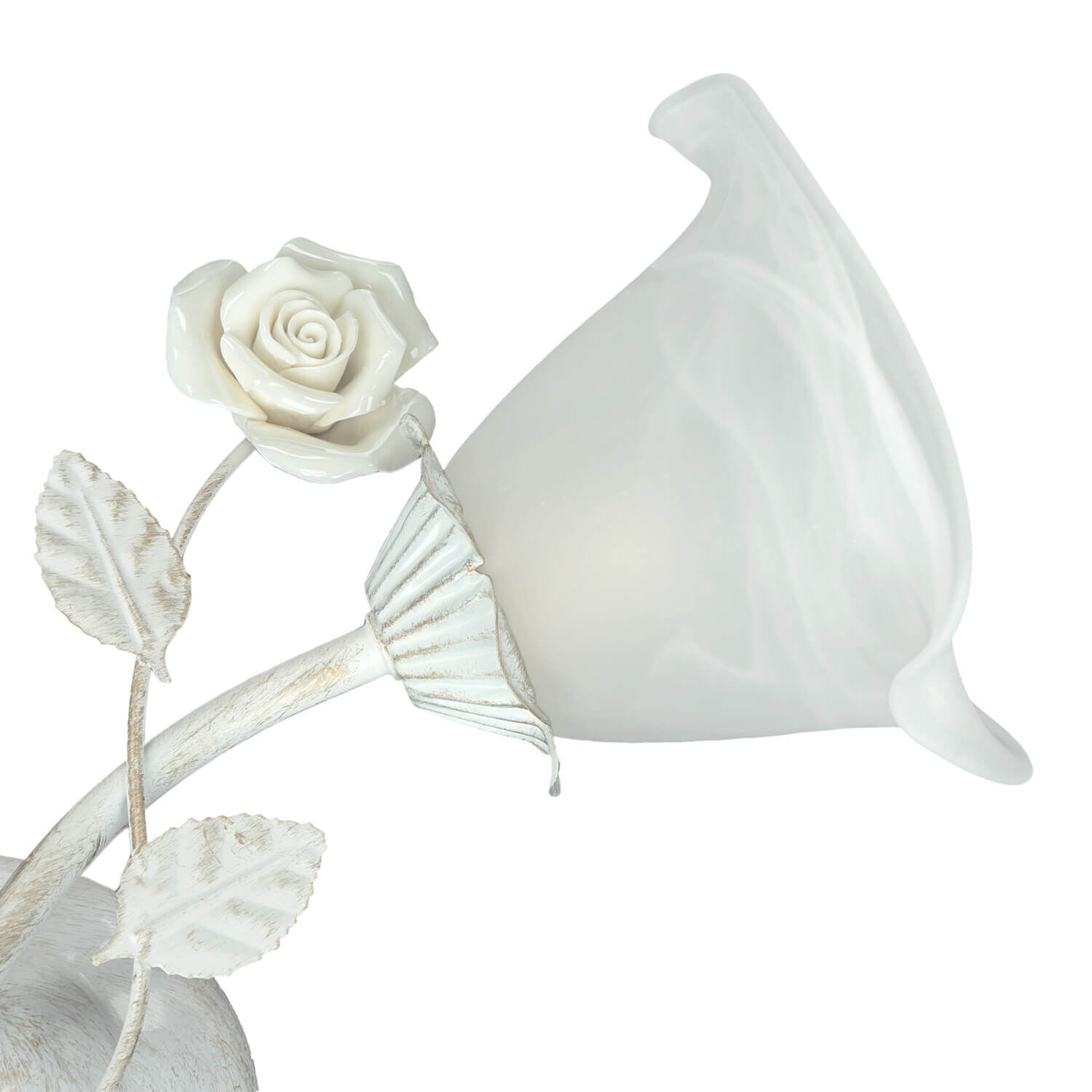 Wandleuchte Shabby Blumen Creme Weiß Landhaus Blume, Pflanze, Rose, Blütenblatt, Lampe