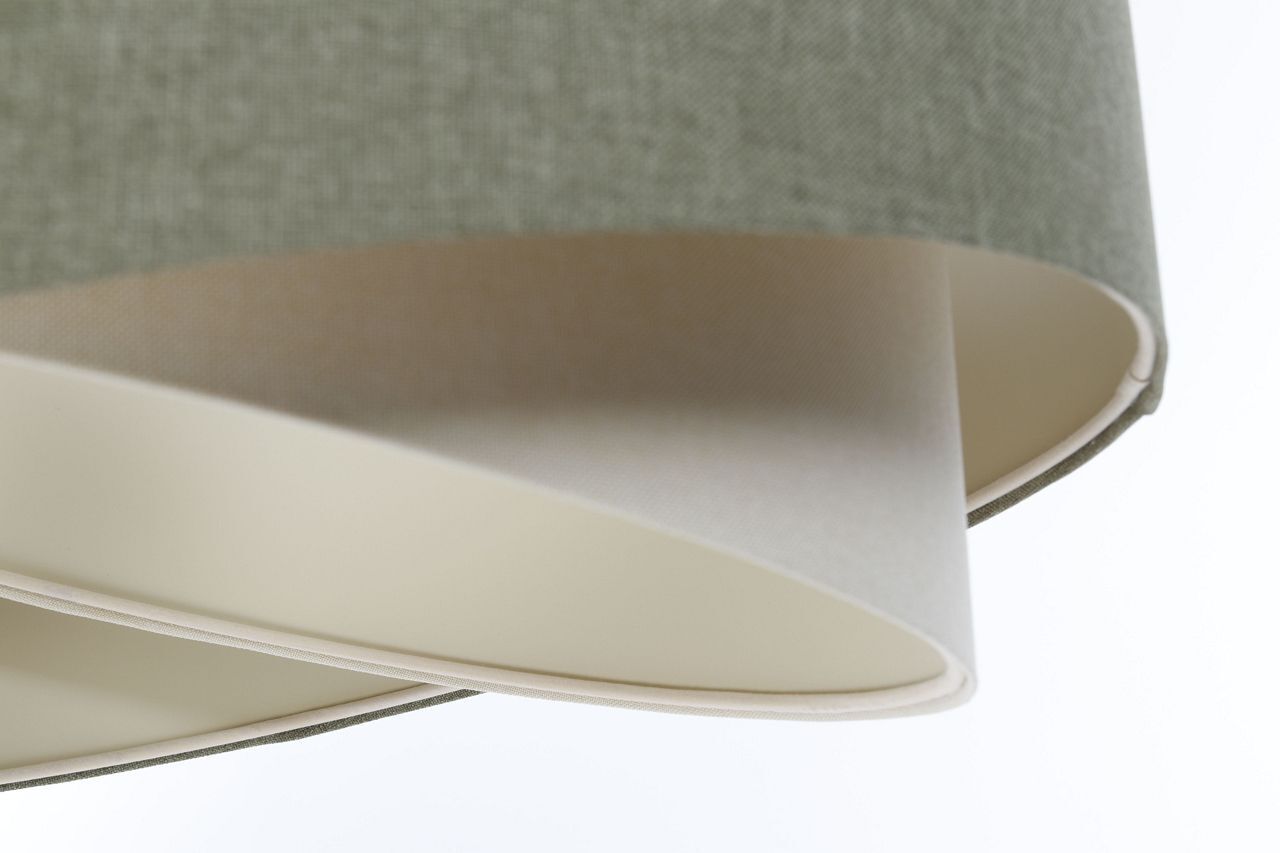 Hängelampe Grün Creme E27 rund Ø 45 cm Stoff Modern