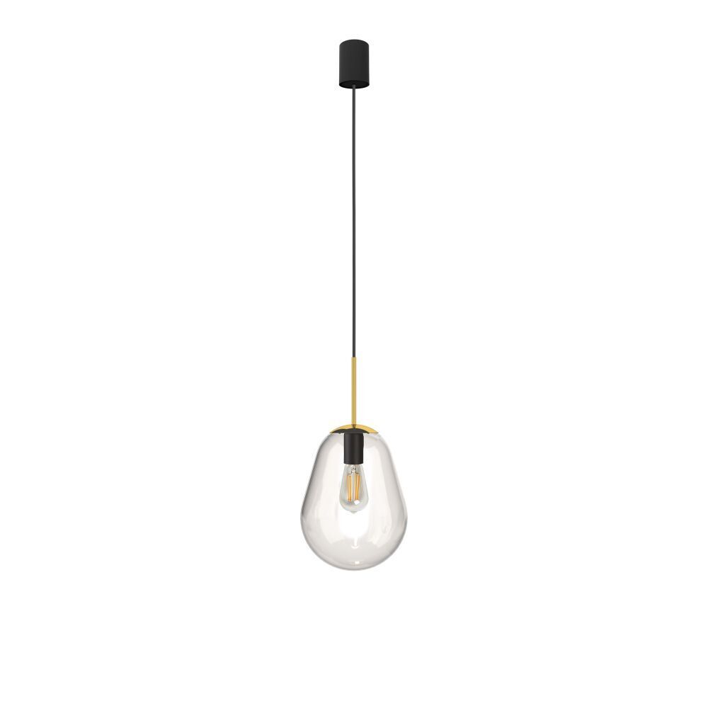 Schwarze Pendelleuchte Metall Glas E27 Modern