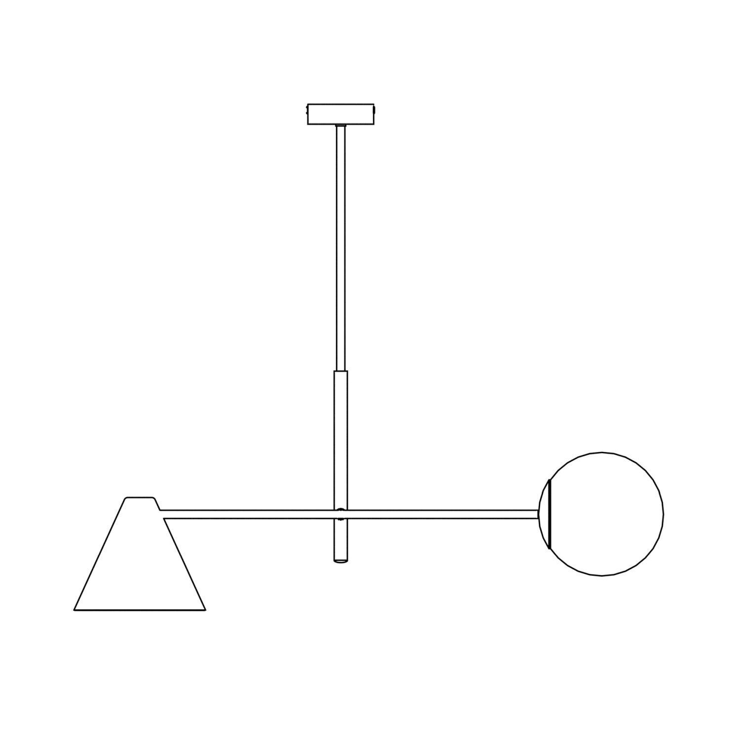 Längliche Deckenlampe Metall Glas Schwarz E14 blendarm