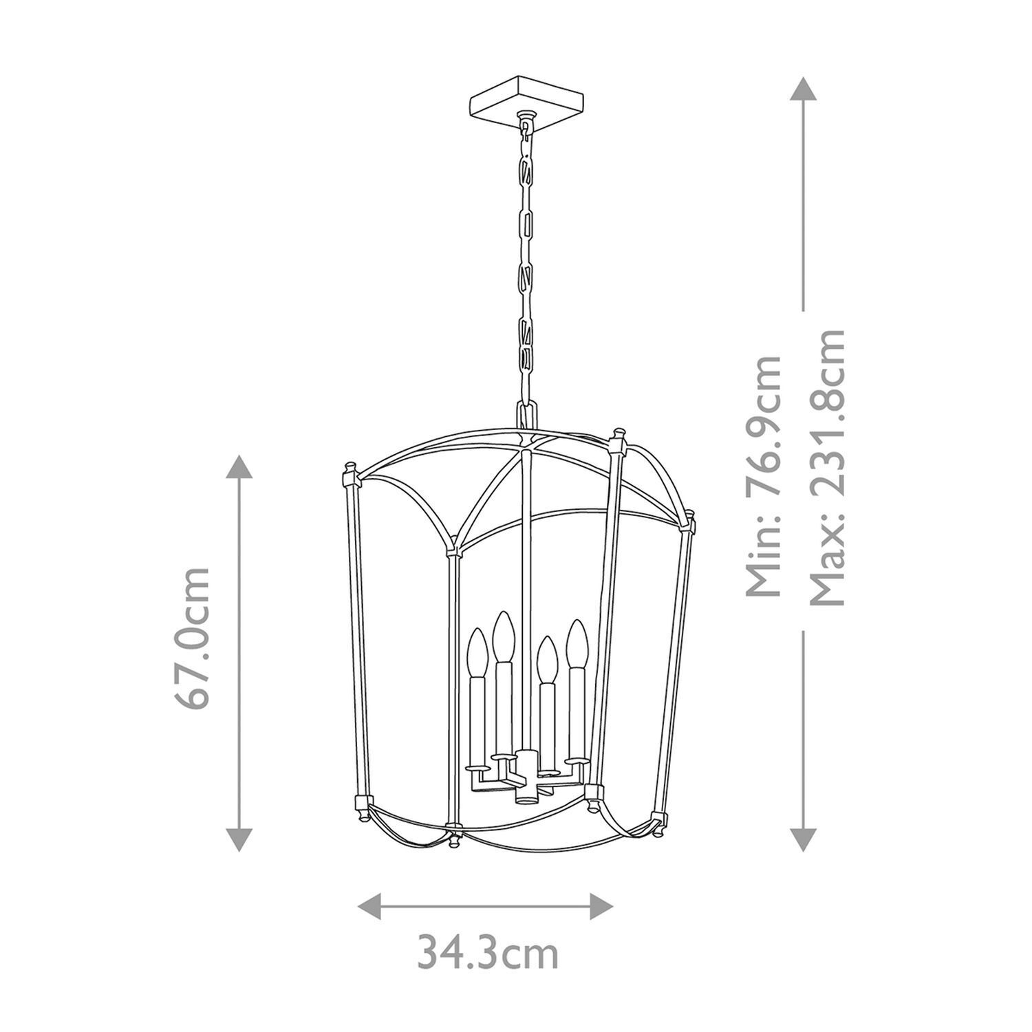 Hängelampe Metall B: 34,3 cm H: max. 231,8 cm E14 ZENOR Hängelampe Metall B: 34,3 cm H: max. 231,8 cm E14 ZENOR