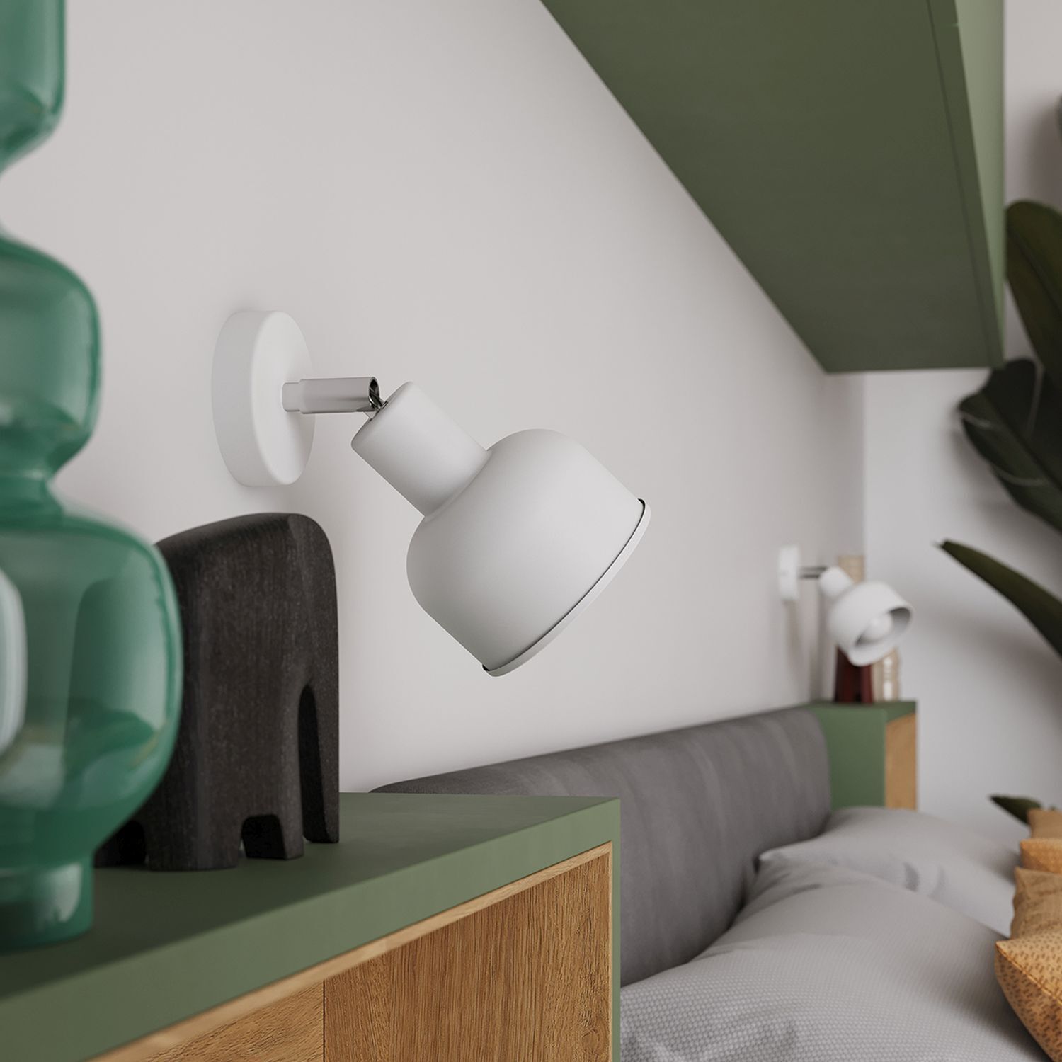 Wandlampe, Wandleuchte, weiß, modern, Kunststoff