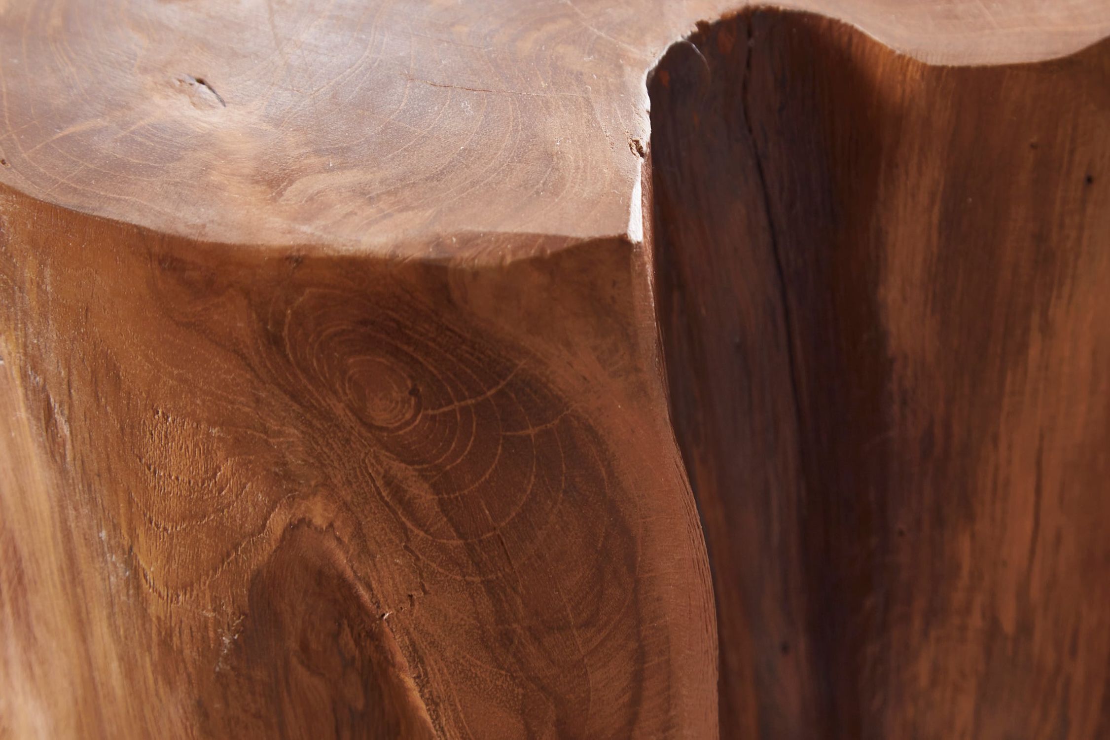 Beistelltisch Teakholz massiv 30 x 30 cm Handarbeit Holz, Hartholz, Gebeiztes Holz, Baum, Bauholz