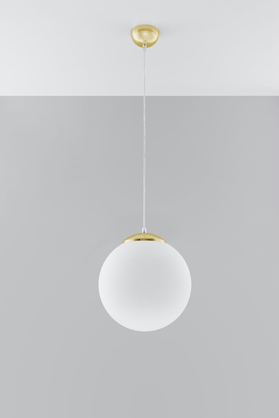 Hängeleuchte Glas Kugel Ø 30 cm E27 Weiß Gold BIANCO