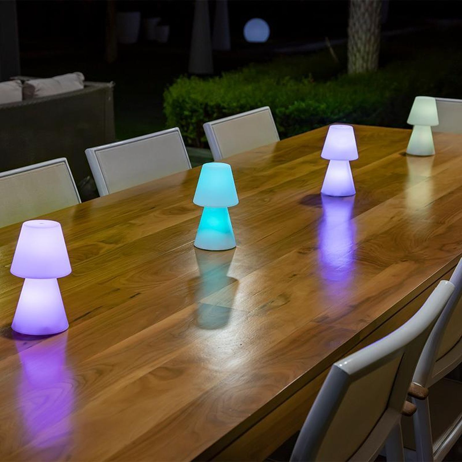 LED Tischleuchte außen kabellos Dimmer Farbwechsel 20 cm IP43