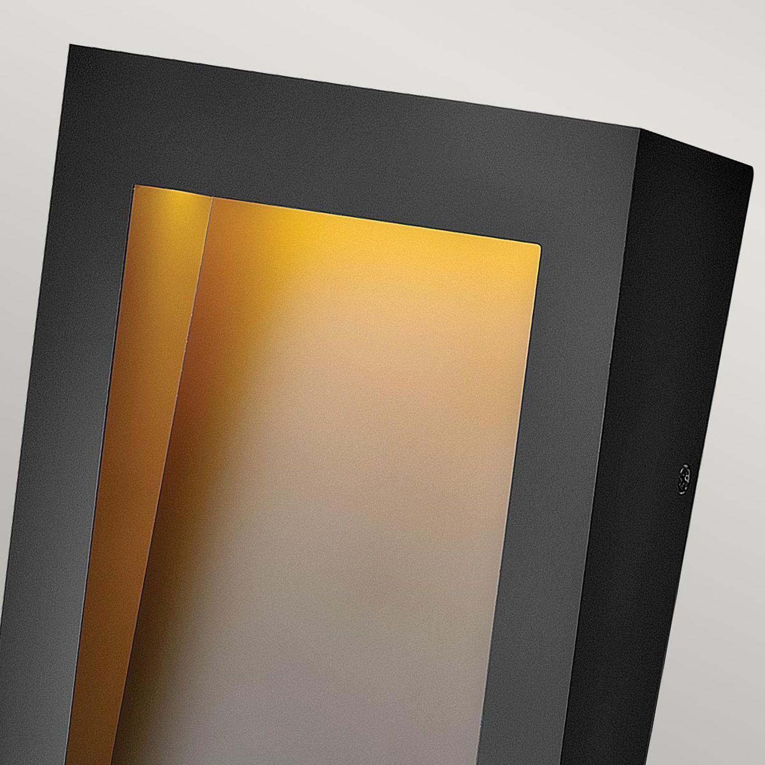 LED Wandlampe außen 38 cm hoch IP44 Schwarz eckig TWEED Spiegel