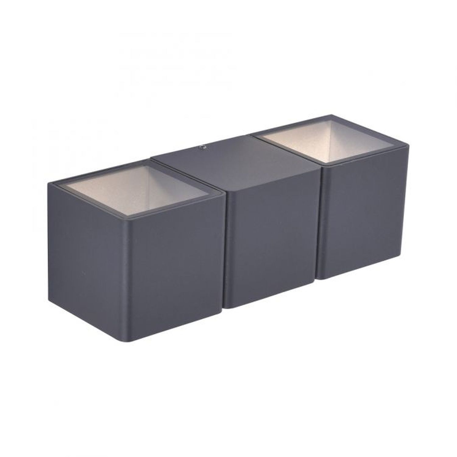 LED Wandleuchte außen Aluminium IP54 22,5 cm Anthrazit Doppeltes Waschbecken, Spüle