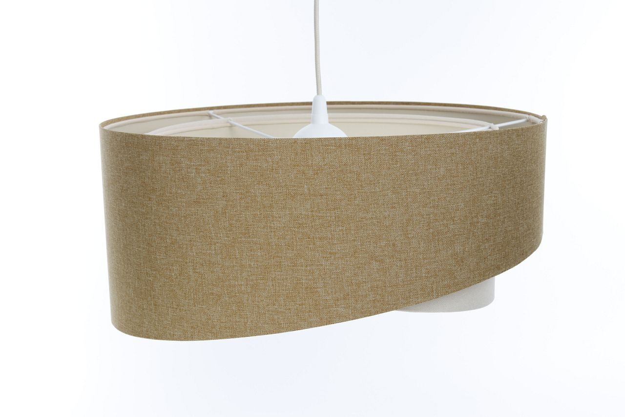 Boho Hängelampe Stoff Beige Creme E27 rund Ø 50 cm Modern