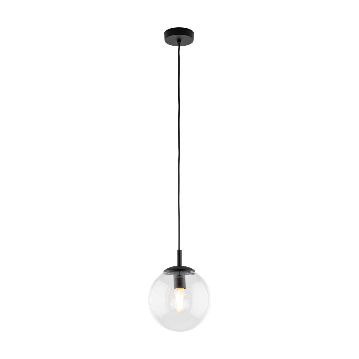 Hängeleuchte Glas Metall Ø 30 cm rund E27 Kugel H: max. 1,7 m