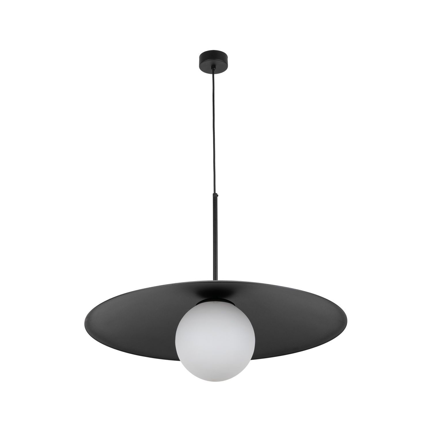 Blendarme Pendelleuchte Schwarz Metall Glas E27 Ø65 cm