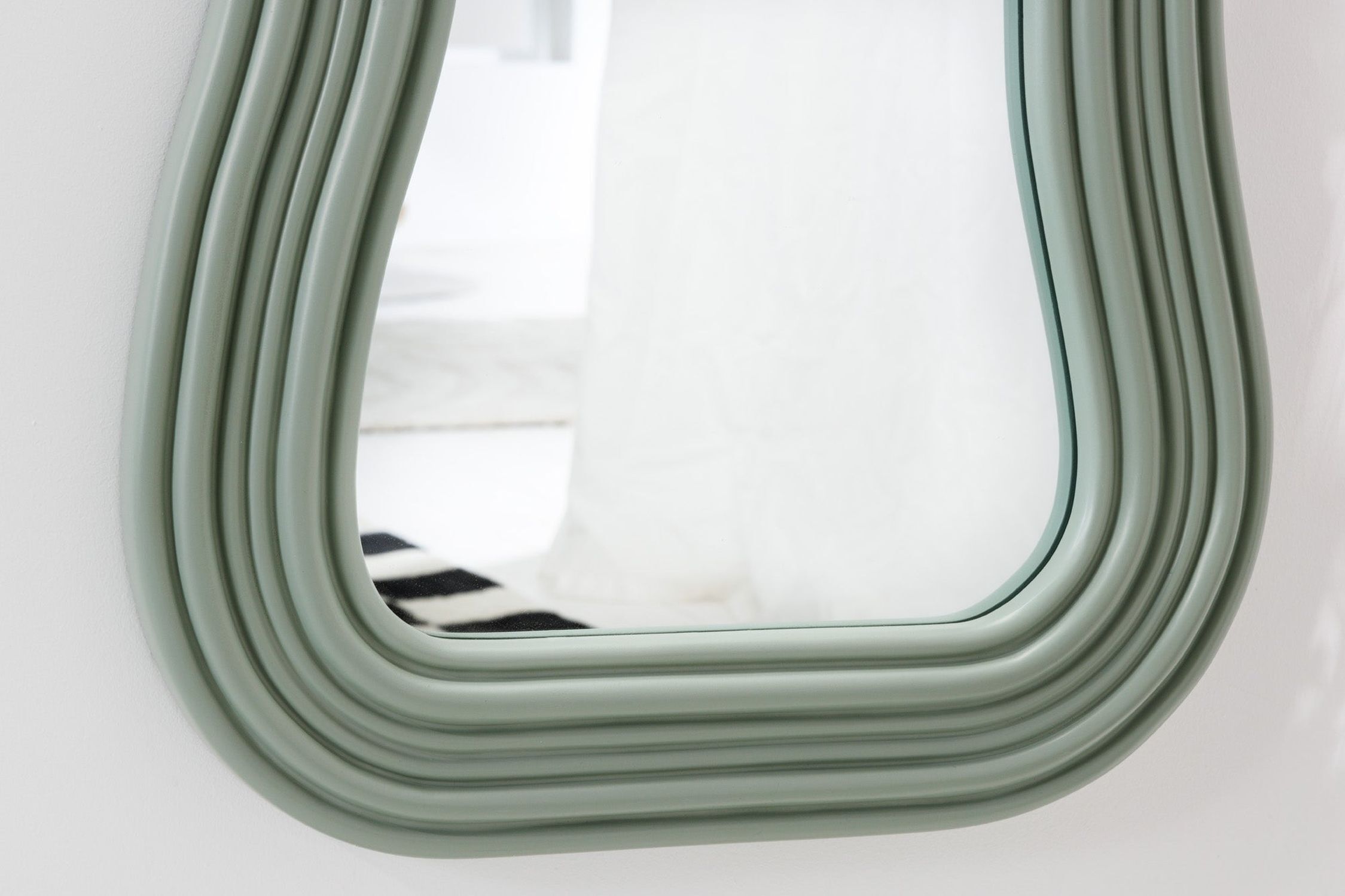 Wand Spiegel groß H: 100 cm asymmetrischer Rahmen Grün Wand Spiegel groß H: 100 cm asymmetrischer Rahmen Grün