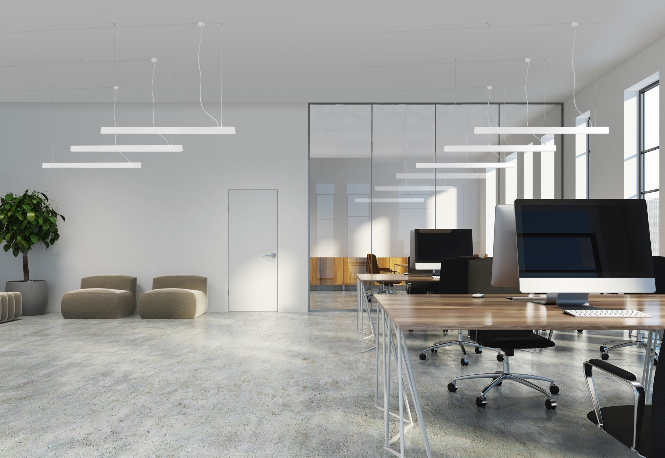 Pendelleuchte Weiß 3000 K 2300 lm T8 LED länglich 95 cm