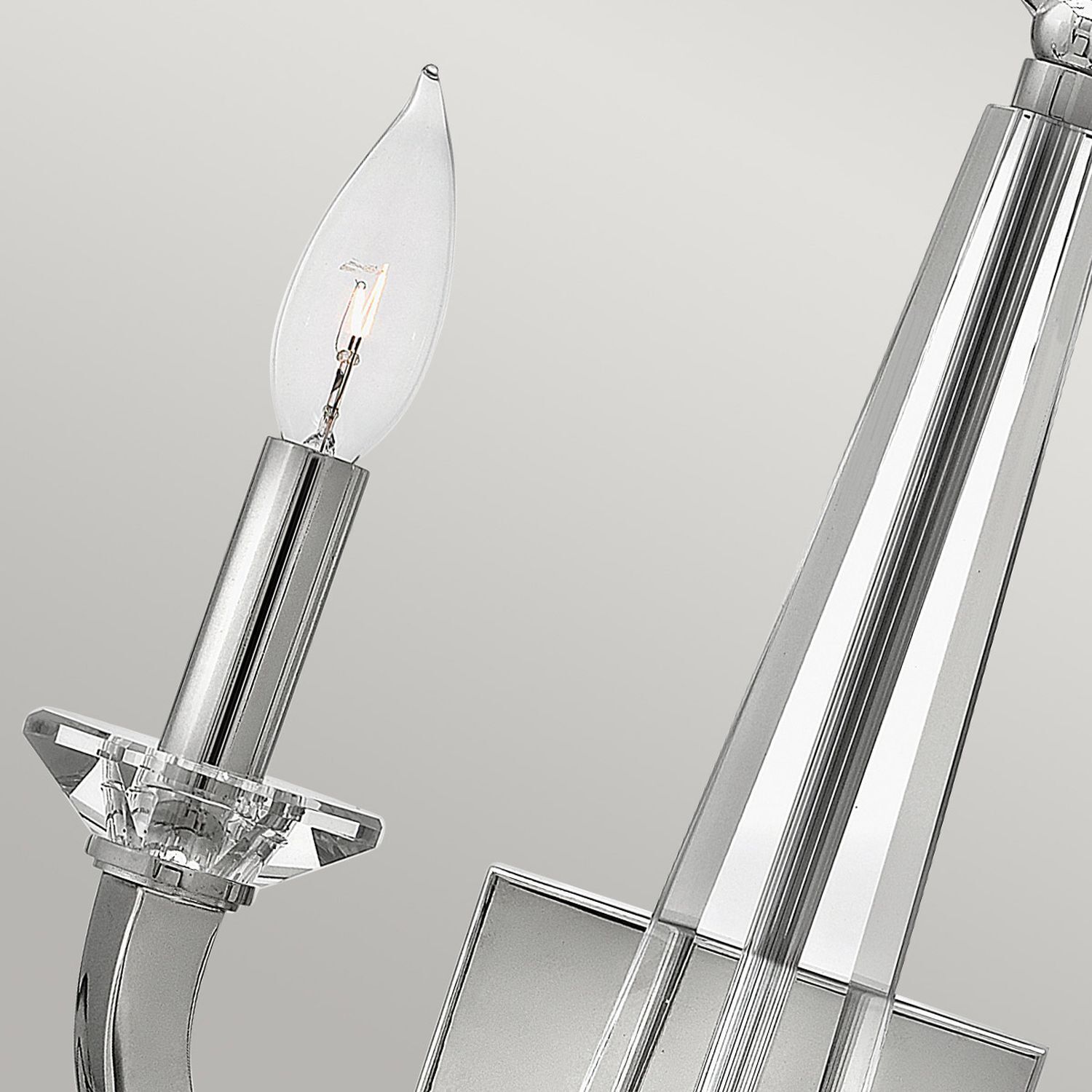 Wandleuchte innen 45 cm hoch Metall Kristall 2x E14