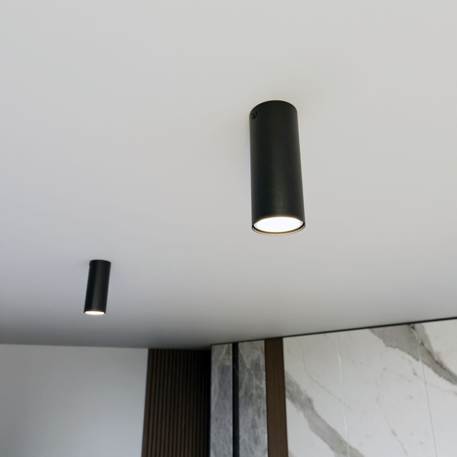 Deckenspot Metall rund Ø 6 cm Schwarz GU10 Modern Aufputz