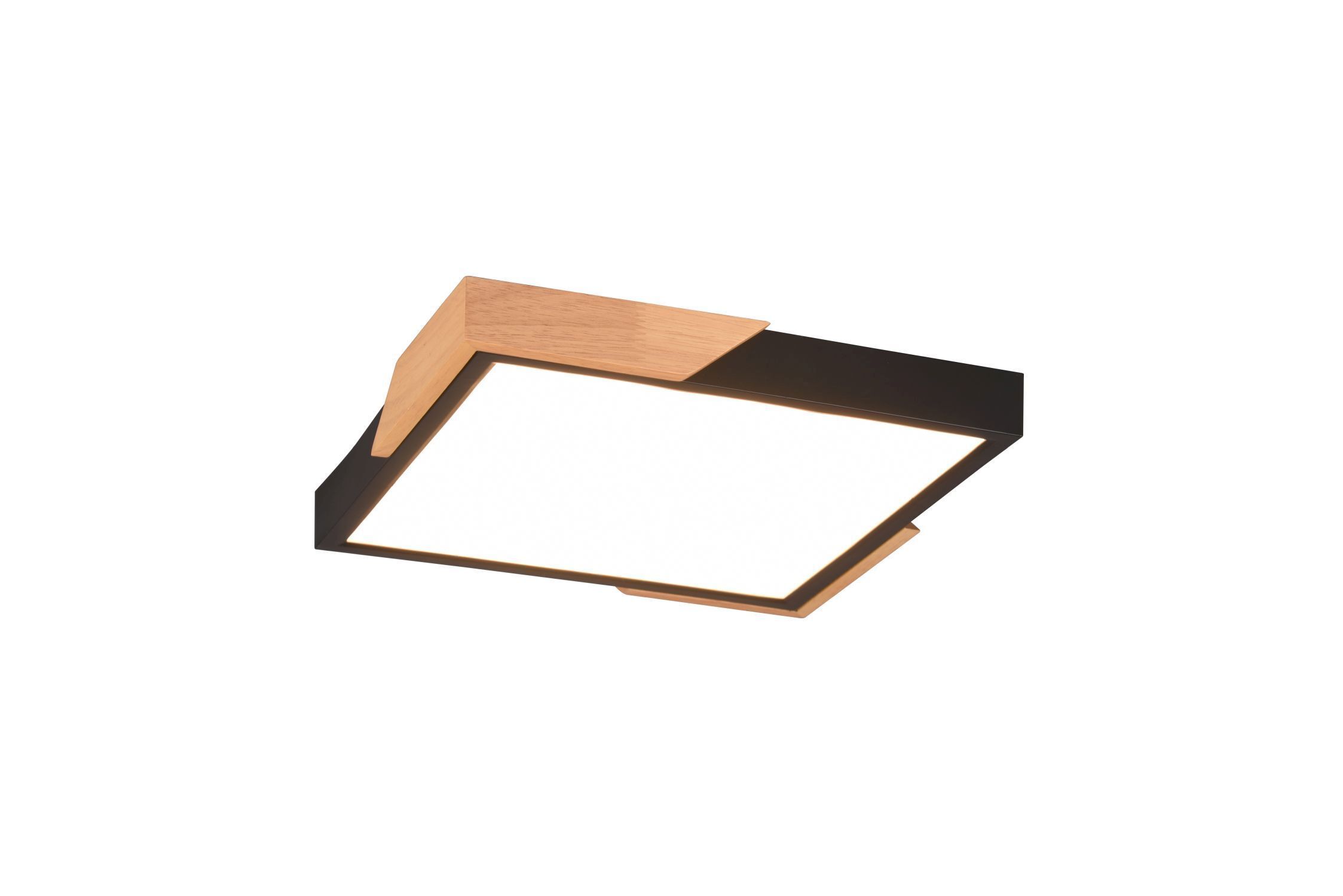 LED Deckenleuchte Holz 2400 lm B:31,5 cm Schwarz Natur